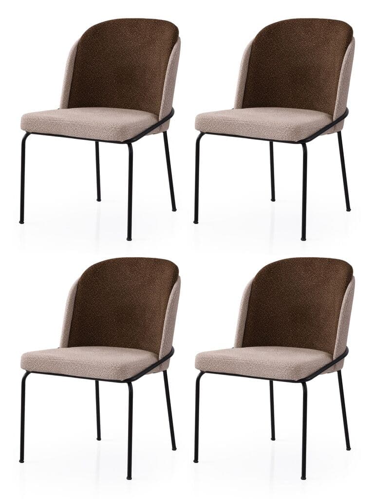 Hanah Home Комплет трпезариски столчиња Dore 193 V4, 4 парчиња, крем боја