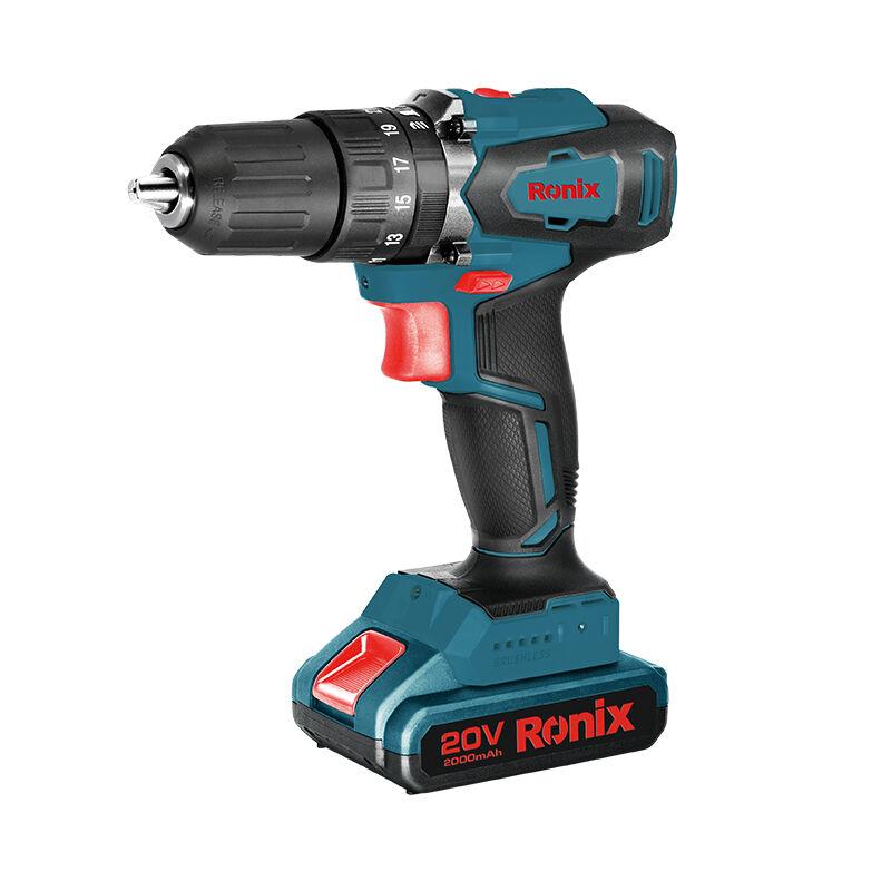 Ronix Аку дупчалка брашлес 20V, 2 батерии 8900К