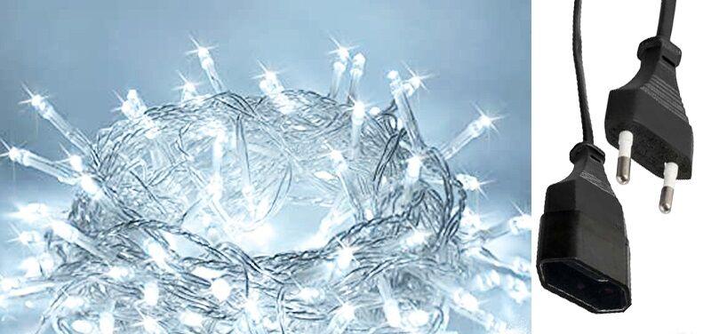 Alfa Electric Новогодишни ЛЕД сијалички, ладно бела, бел  кабел 10м