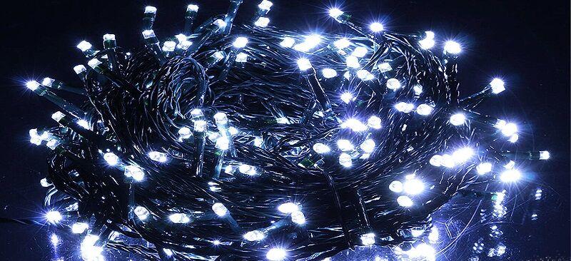 Alfa Electric Новогодишни ЛЕД сијалички, ладно бела, зелен кабел 10м