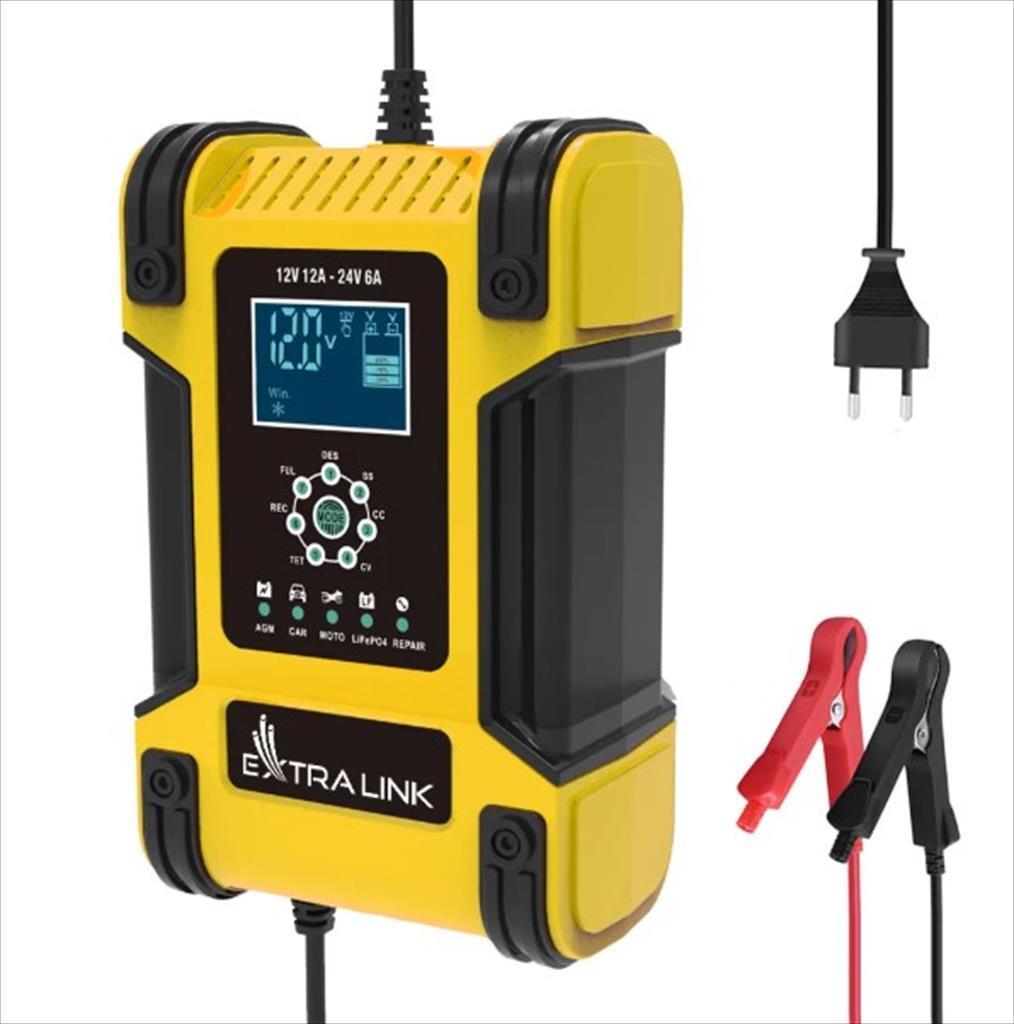 EXTRALINK Полнач за батерии SMART EXTRALINK SHANGO, за 12V 12A и 24V 6A батерии