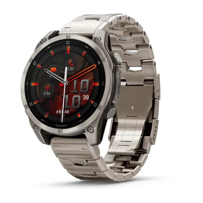 GARMIN Смарт Часовник Fenix 8 – 47 mm, AMOLED Sapphire, Titanium Vented titanium ремче