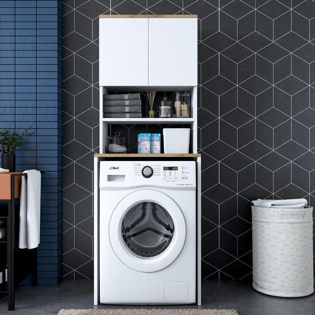 Hanah Home Кабинет За Машина За Перење Kd101 1950 65X183,6X60 Cm Бела