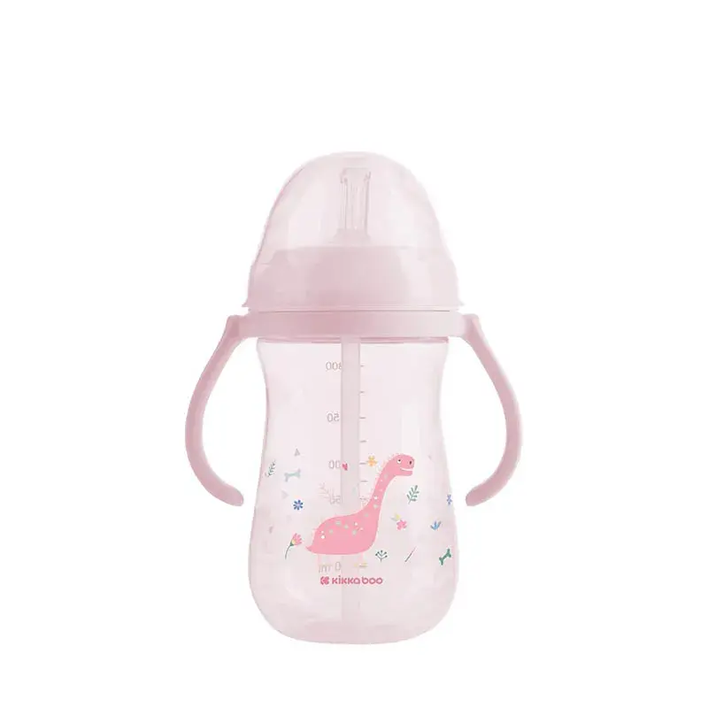 Kikka boo Шише Со Цевка Dino World Розево 300ml