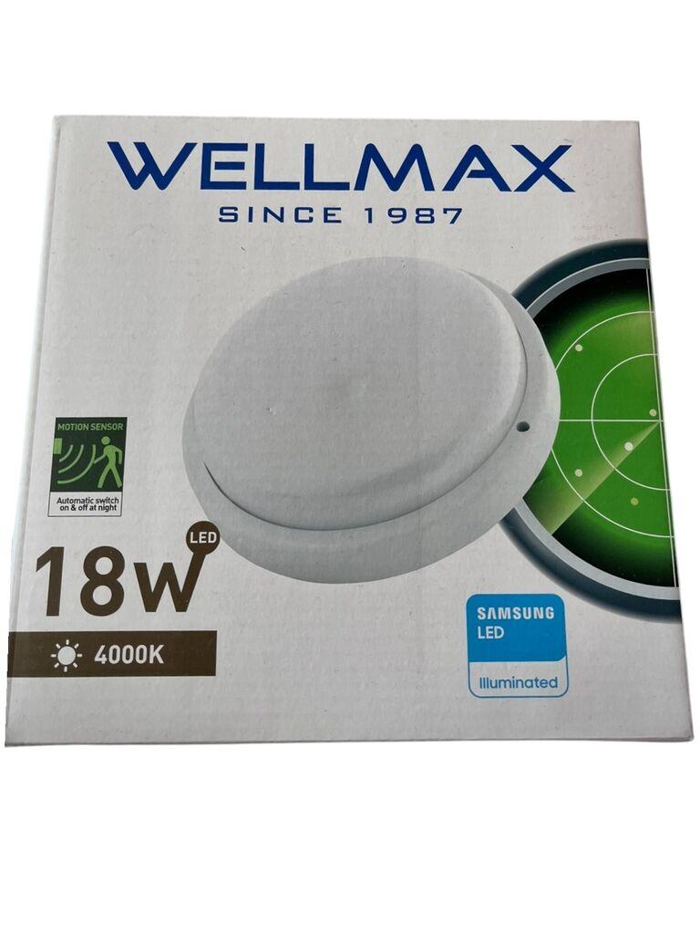Wellmax - LED Плафоњерка со вграден сензор 18W, 4000k