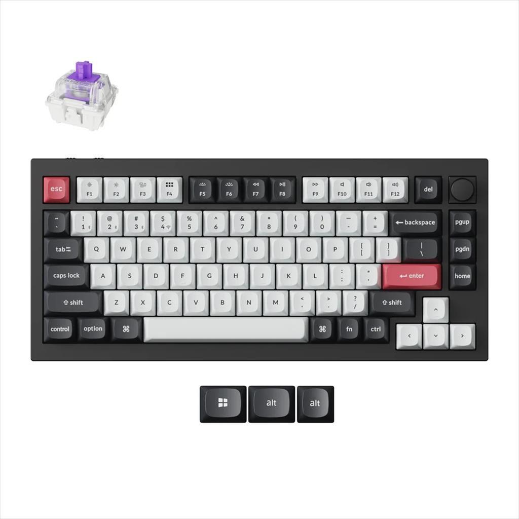 Keychron Тастатура Механичка Q1 HE QMK/VIA RGB, 75%, Gateron Nebula, 2.4GHz+BT, Carbon Black Q1H-M1