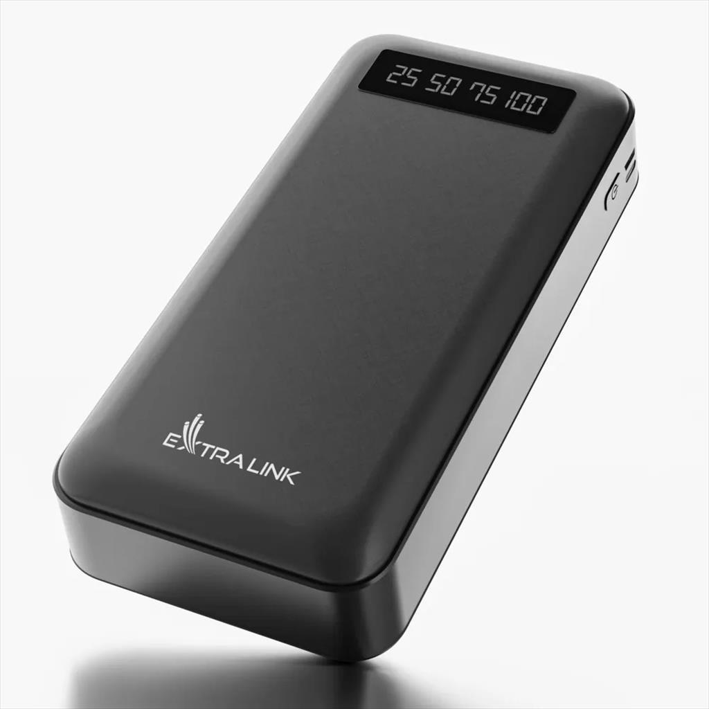 Extralink Батерија Преносна EPB-084 20000mAh, Дигитален Дисплеј, 4 Кабли, Црна