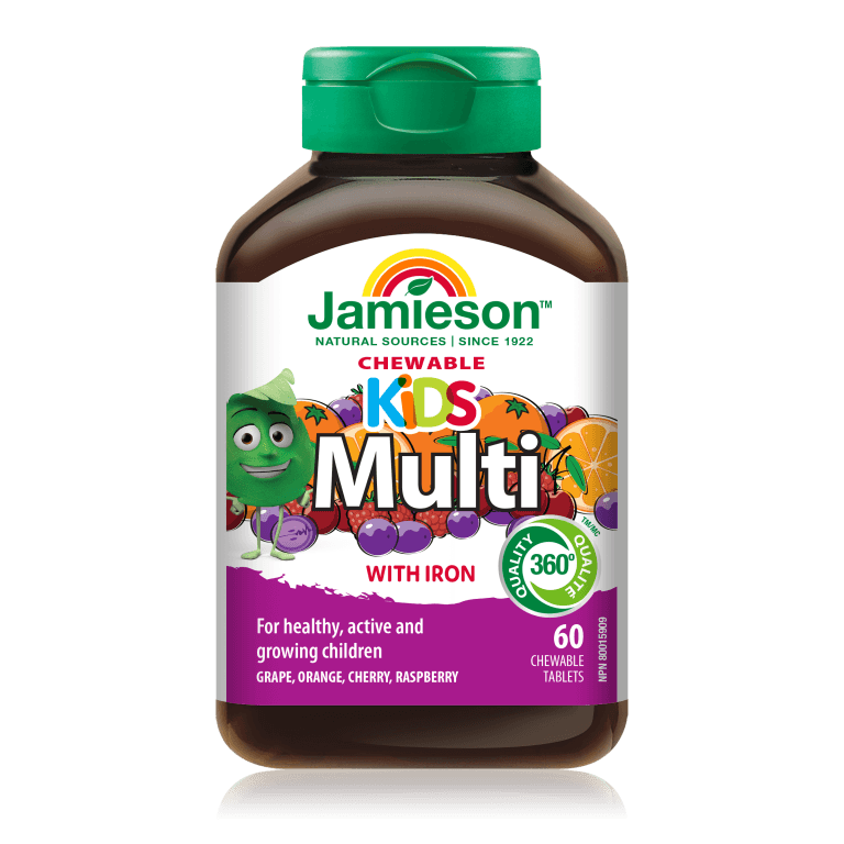JAMIESON Мултивитамини за деца со железо за џвакање 60  таблети