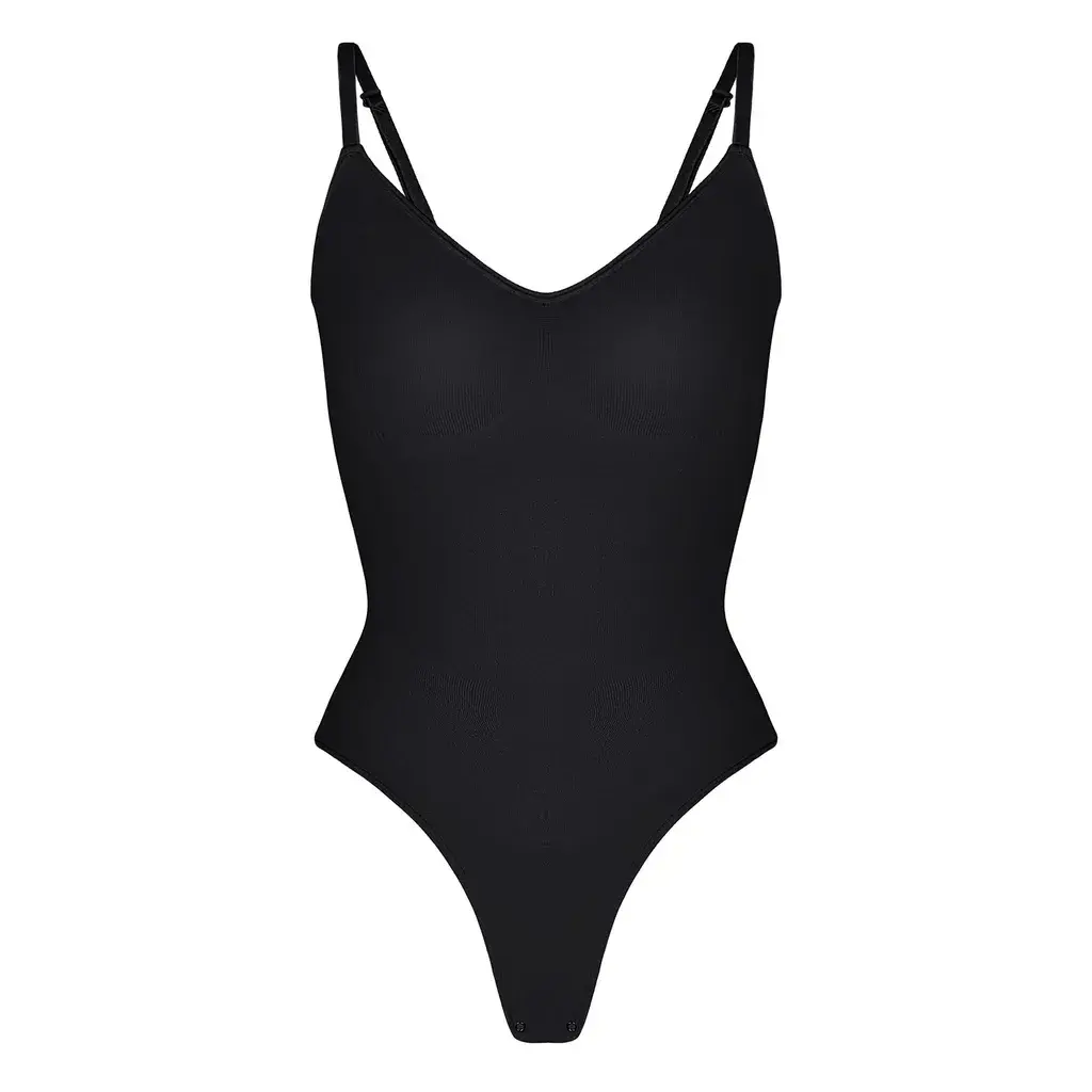 SHOP LILY Боди Ultimate Sculpt Thong Bodysuit - Црно