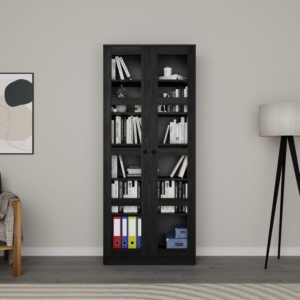 Hanah Home повеќенаменски гардеробер Lucas Glass 1600-92, 80x190 см, црна