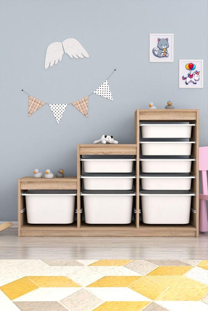 Комода Hanah Home со повеќекратна употреба, швајцарска, 132x93x30 см, кафеаво-бела
