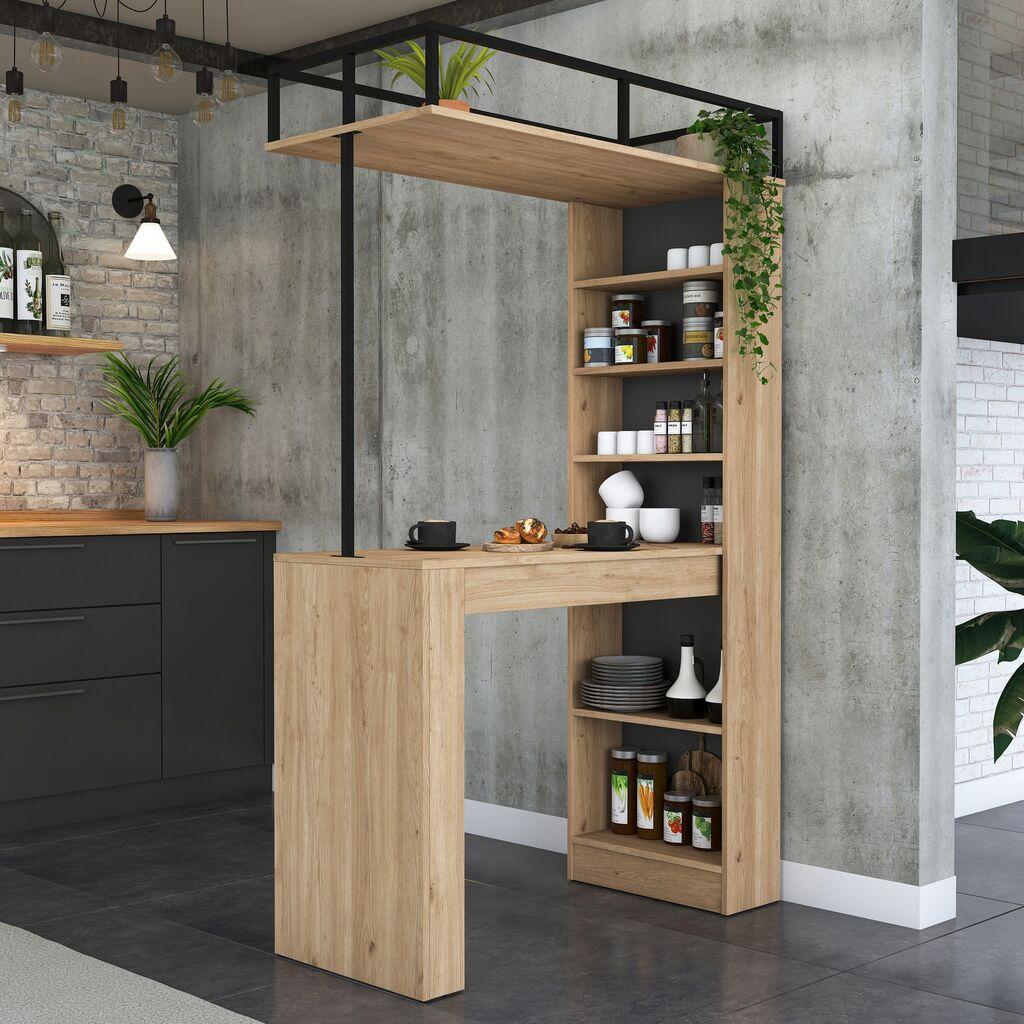 Hanah Home Барска маса JA117-3173, 120x55,6x198,8 см, орев