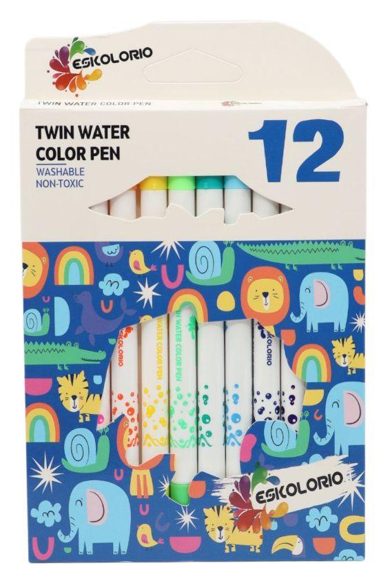 Eskolorio Фломастери - тенки двострани 12=24