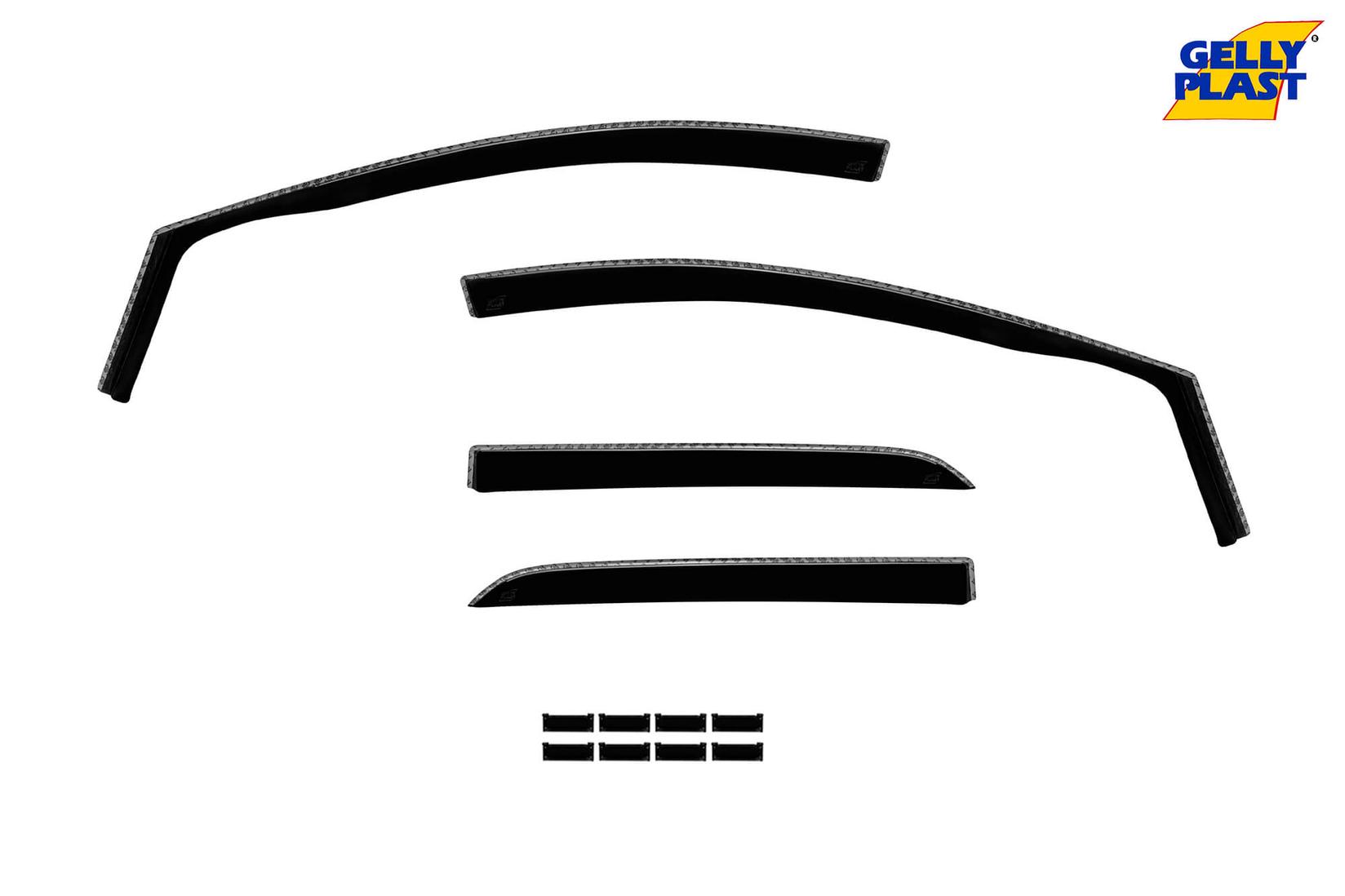 GELLYPLAST Комплет ветробрани Gelly Plast за Mazda 2 2007-2014 со 5 врати, црни 4 бројки