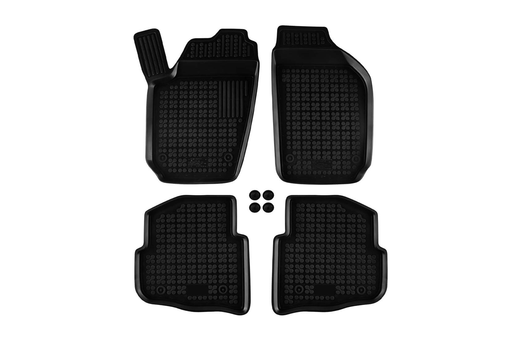 REZAW-PLAST Гумени патосници за VW Polo 2001-2009 Seat Cordoba 2003-2009 Ibiza 2002-2008 4 дела црни