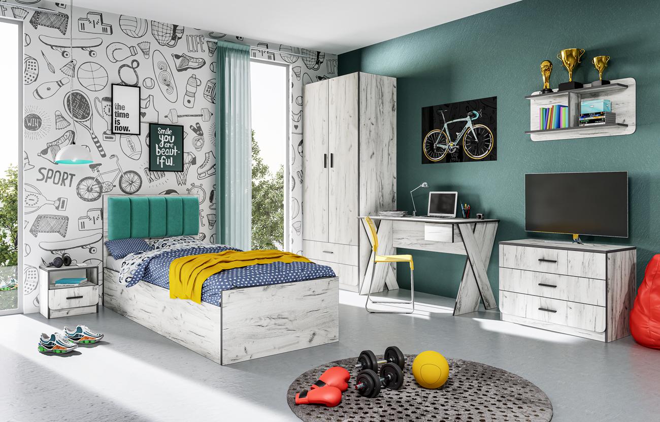 МЕБЕЛ ВИ Детска соба томи тиркиз - сити 5037