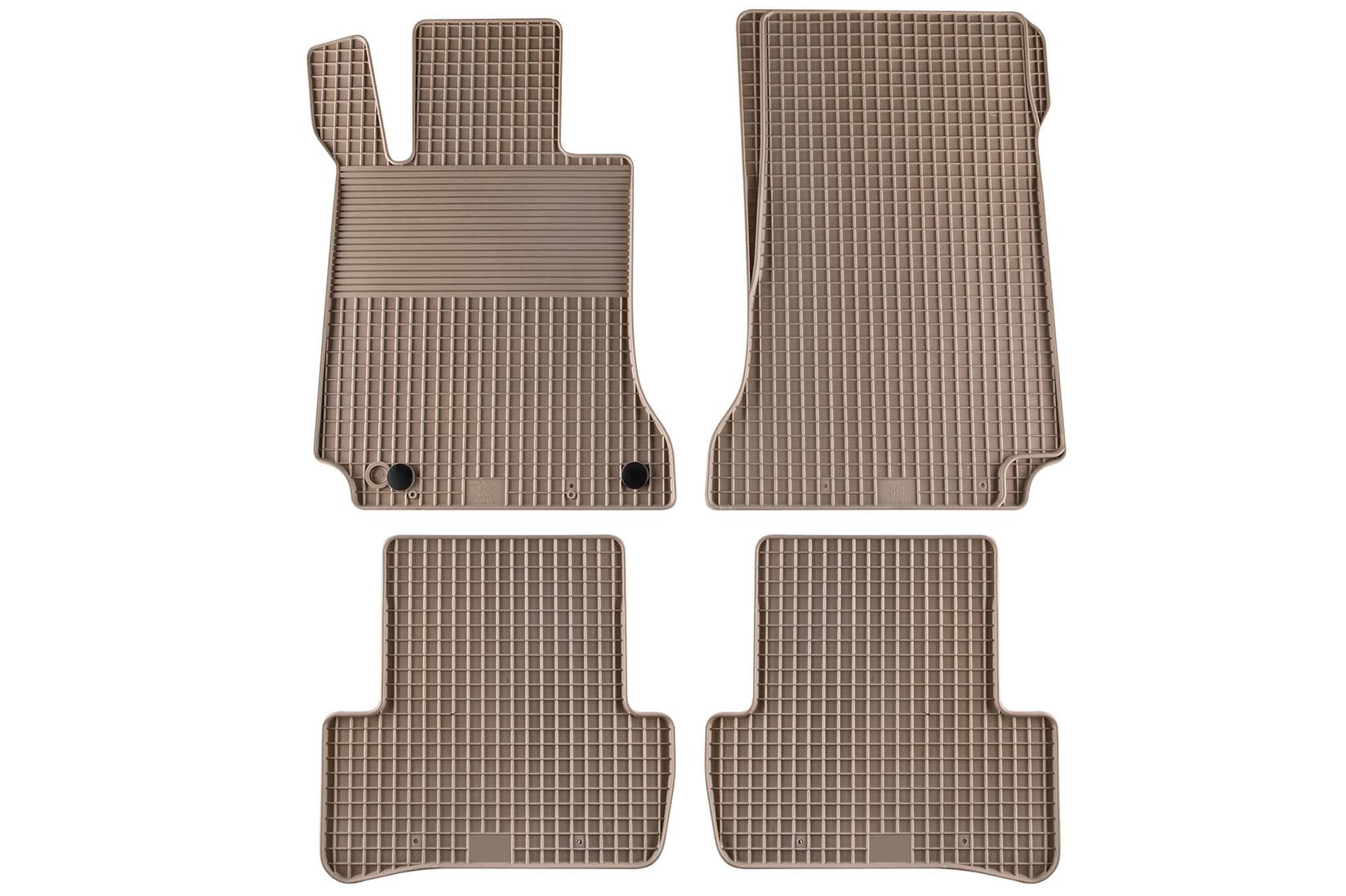 GUMARNY ZUBRI Гумени патосници за Mercedes C класа W204 2007-2014 GLK X204 2009-2015 4 дела кремави