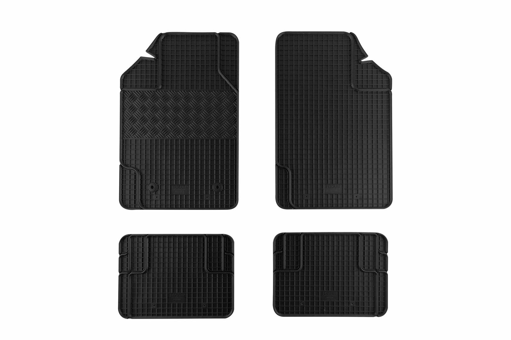 RIGUM Универзални Гумени патосници 1 LUX 4 дела црни