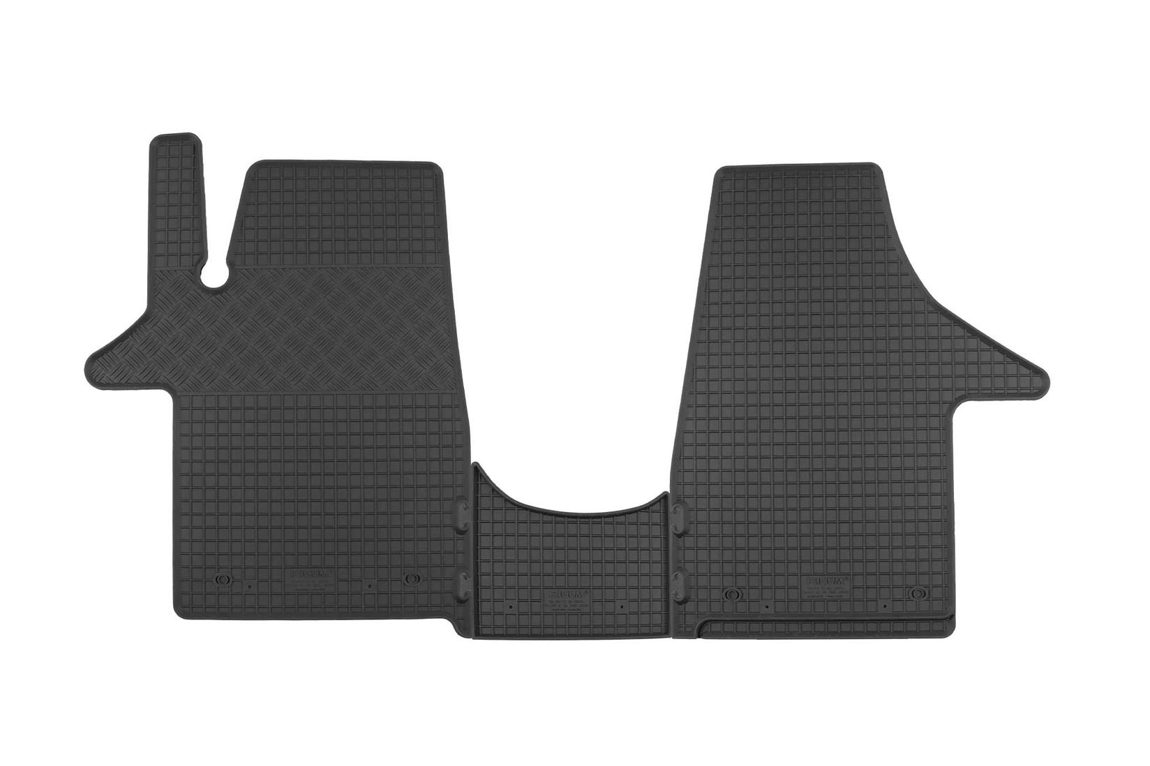 RIGUM Гумени патосници за VW T5 Transporter Caravelle Multivan по 2003г. T6 Transporter Caravelle Multivan по 2015г. 3 места 3 дела црни