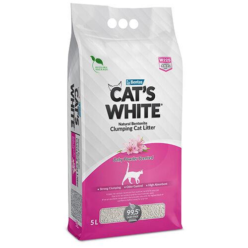 CATS WHITE Бебешка Пудра Песок за маче 5л.