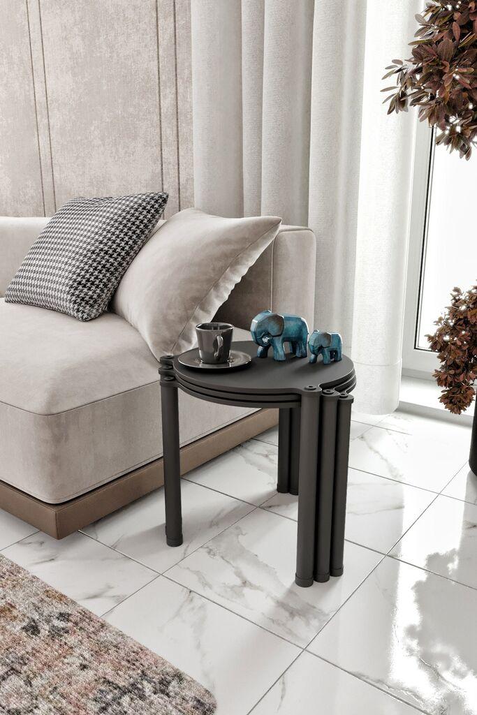 Комплет за маса Hanah Home Club Lavia 3, 3 парчиња, антрацит