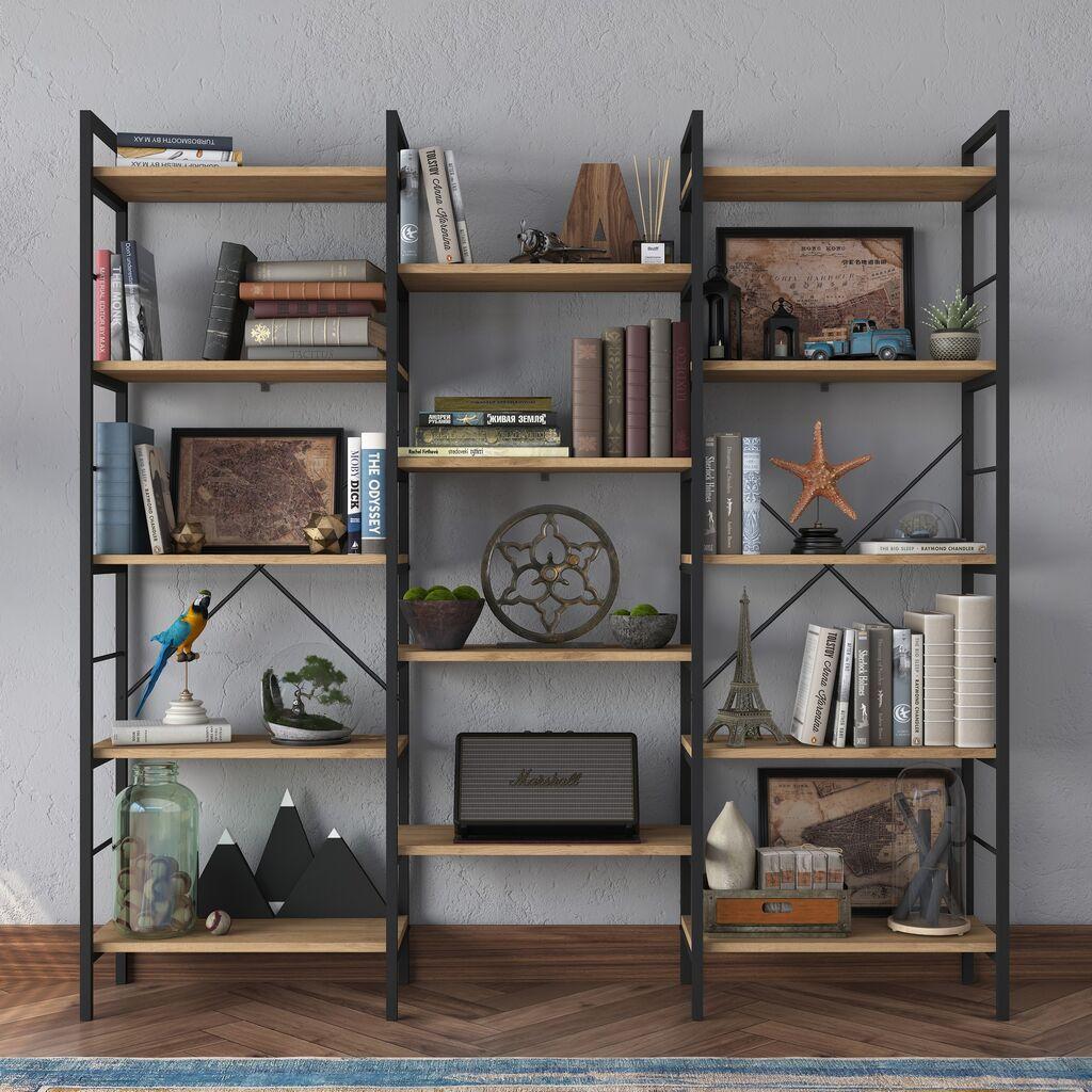 Полица Hanah Home за куќата HC107-2552, 176x172x30 см, дабова боја