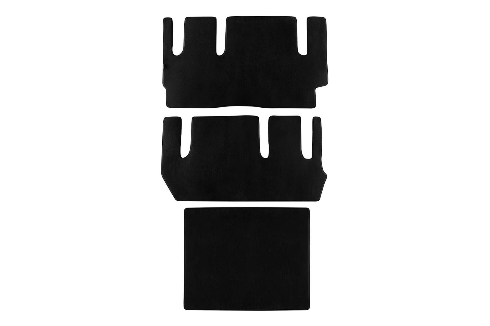 PETEX Платнени патосници за Mercedes Vito Mixto компакт 5 места после 2014 година, 3 дела, црни, STYLE материјал