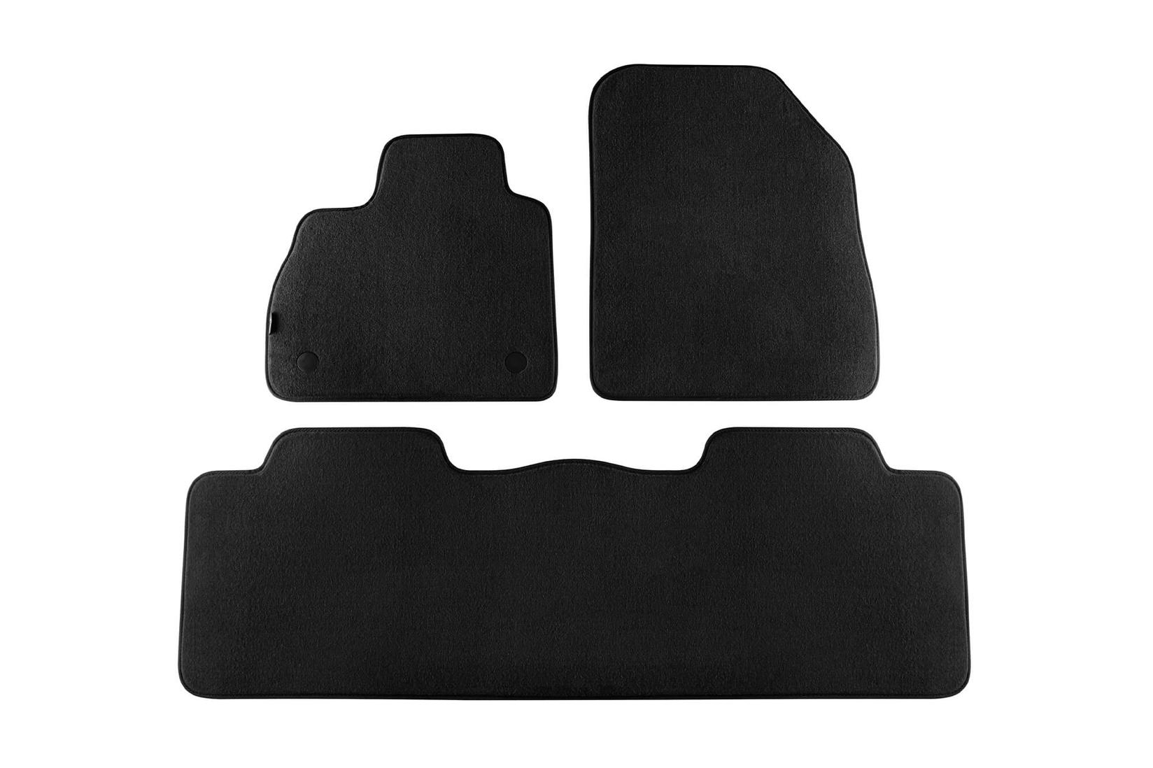 PETEX Платнени патосници за Renault Espace V 5 и 7 места после 2015 година, 3 дела, црни, STYLE материјал