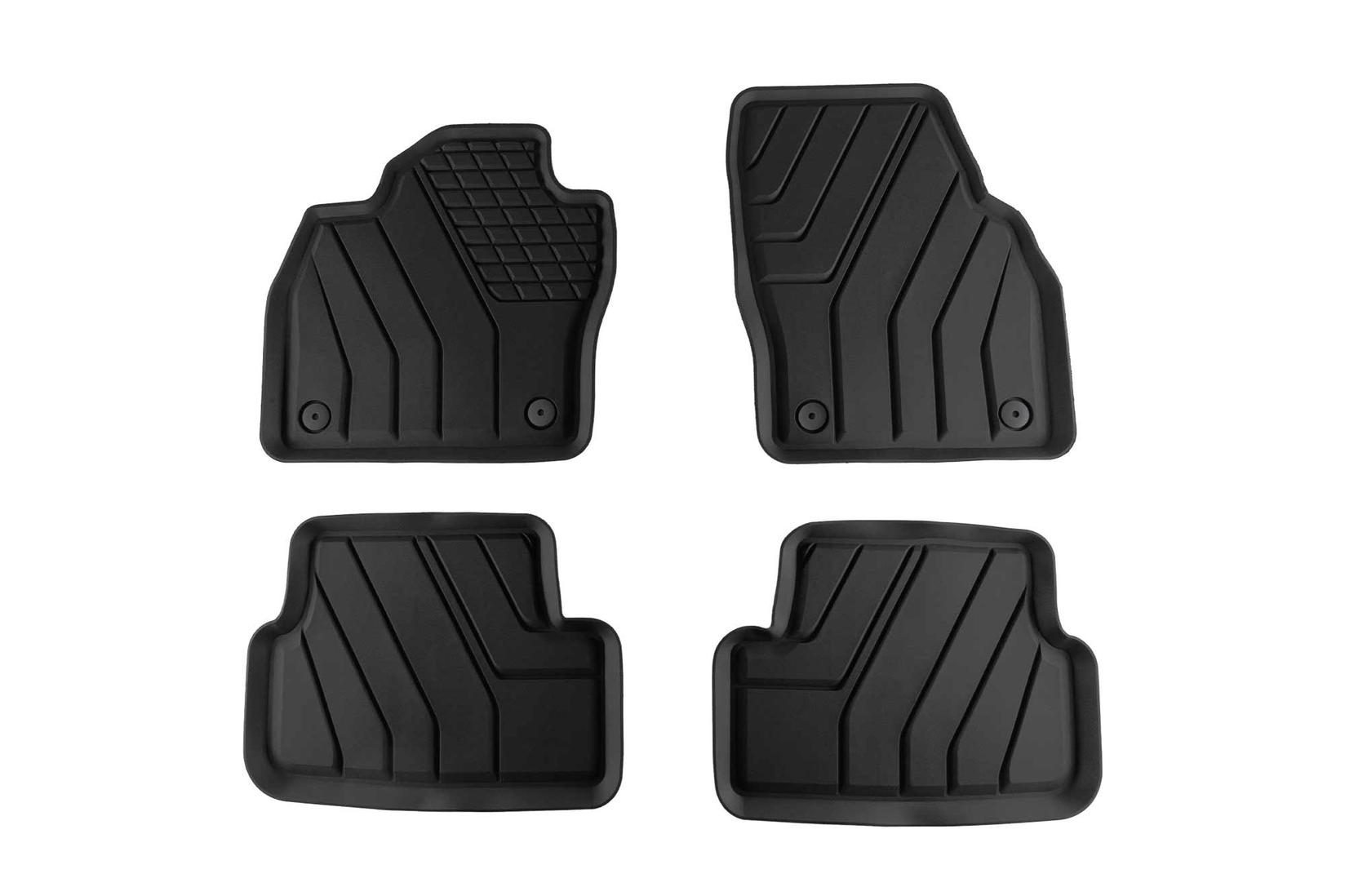 SPARTLINE Гумени патосници за Audi A1 Seat Ibiza Arona Volskwagen Polo по 2017 година Skoda Fabia по 2021 година 4 дела црни