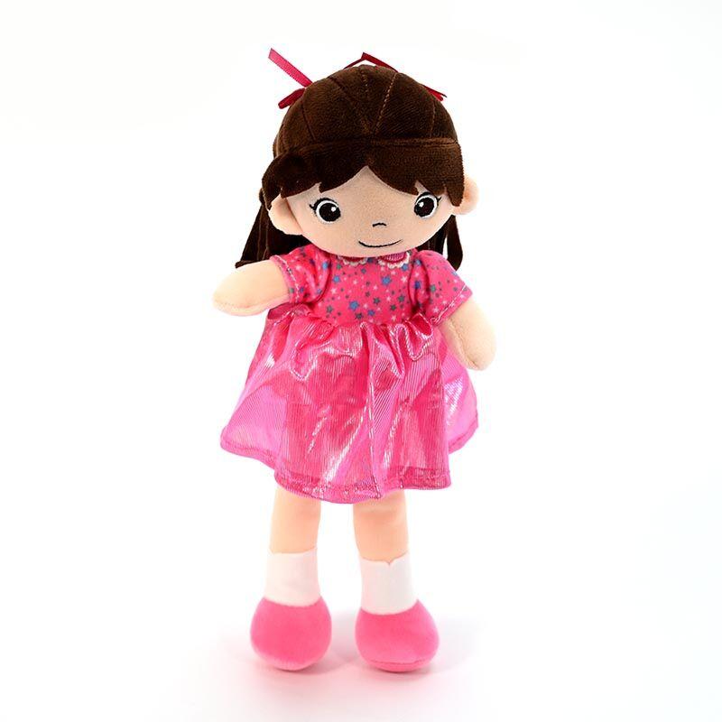 AMEK Мека Кукла со Темно Розево Фустанче - 33 cm