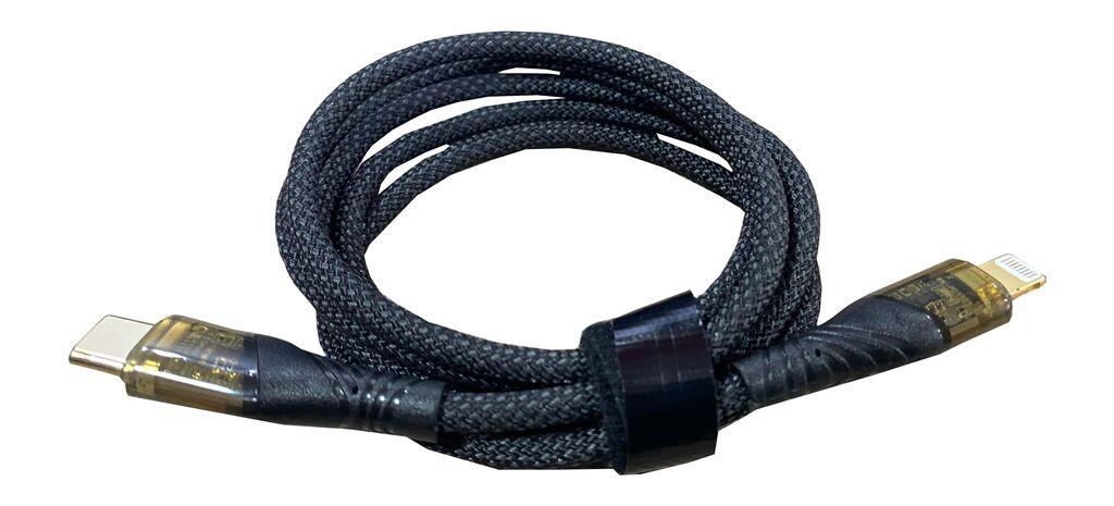 Alfa Electric Type-C во iPhone кабел 1m, 27W, црно плетено, брзо полнење