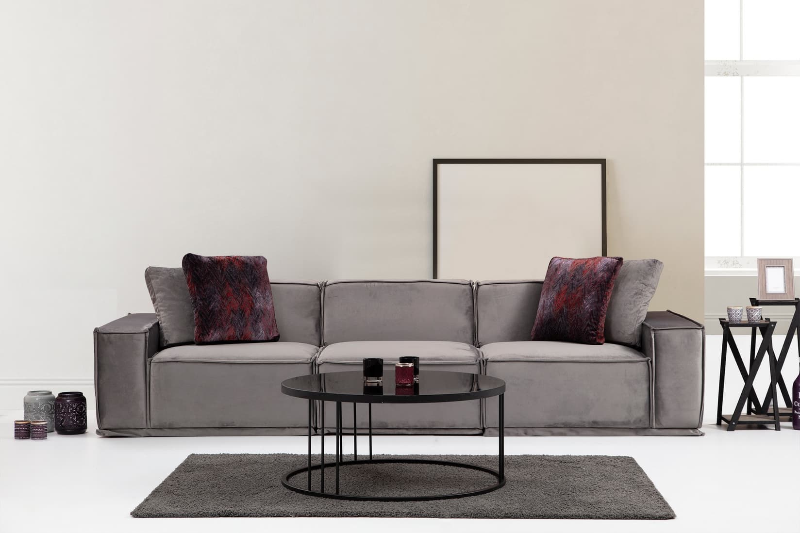 Ателје дел Софа Тросед Лего 100x76x300см Сива