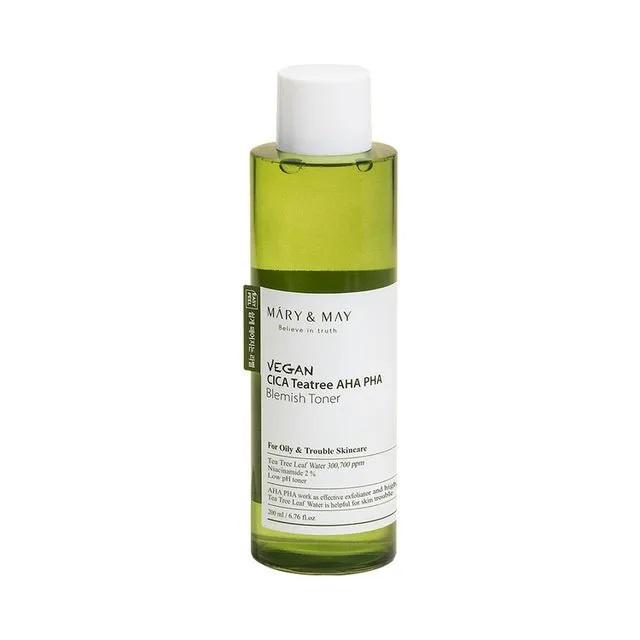 Mary&May Тонер за лице Vegan Cica Tea Tree AHA PHA Toner 200ml