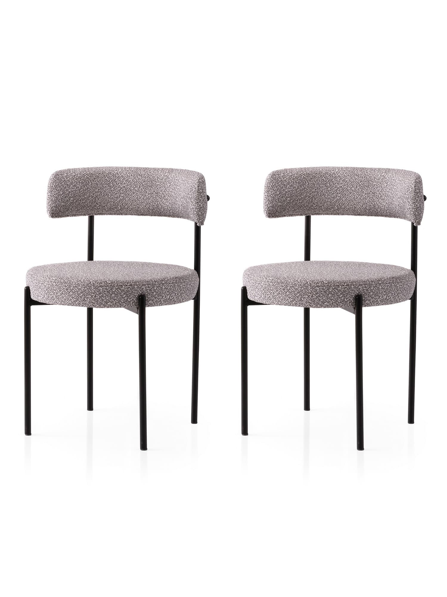 Комплет од 2 трпезариски столчиња Hanah Home, црно-сиви