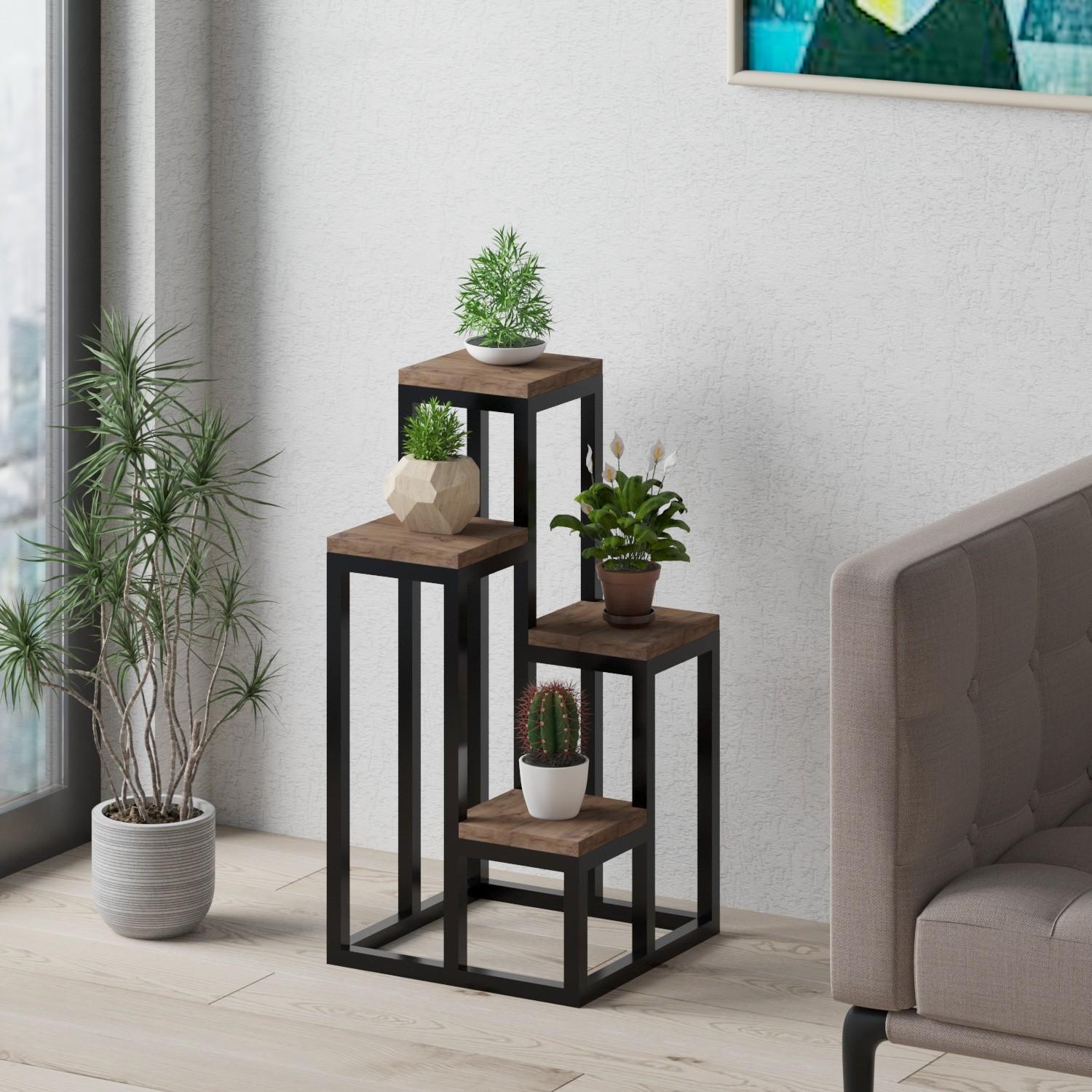 Полица Hanah Home 34x39x65cm беж-црна