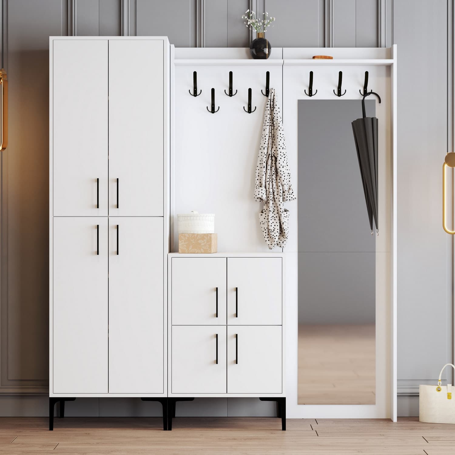 Комплет за ходник Hanah Home Берлин ABC Бела