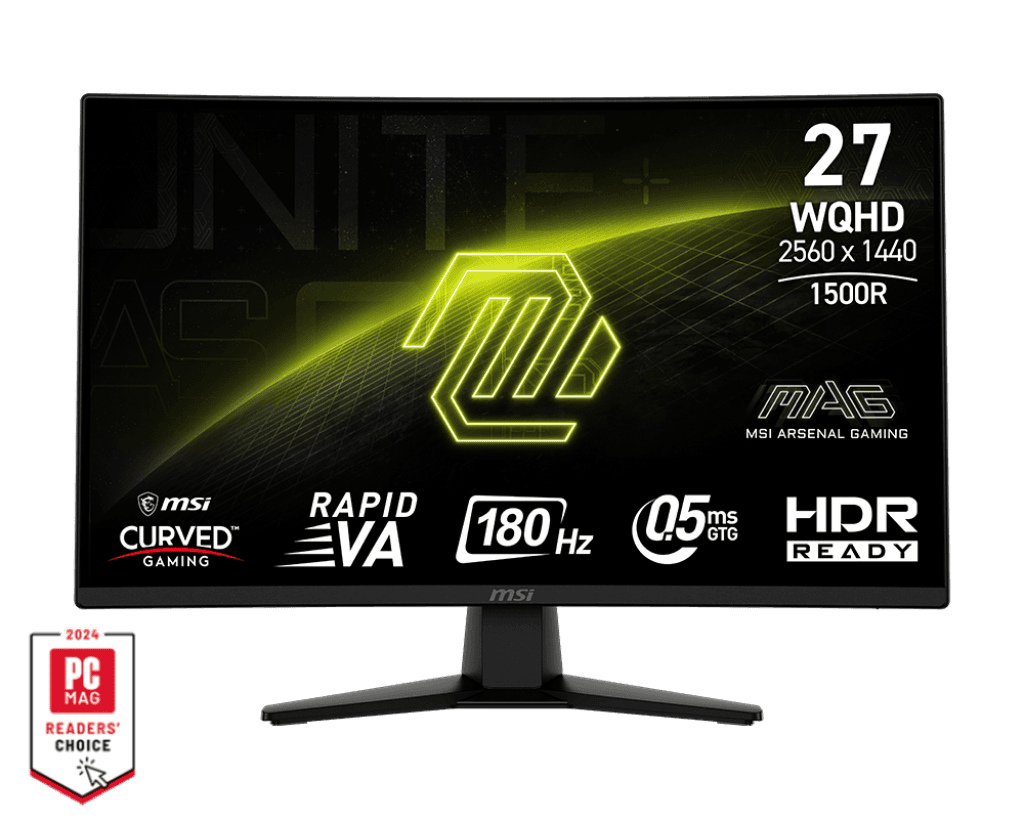 MSI Гејминг Монитор MAG 274CQF 2560x1440 WQHD, VA, 180Hz, DP/2XHDMI ,1500R