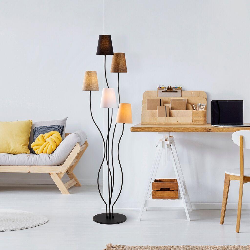 Opviq Подна светилка Bonibon-13233, 44 x 44 x 160 cm, 5 x E14, кафеава