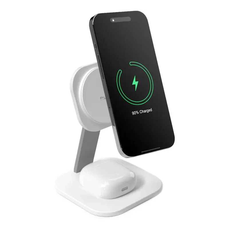 PURO Станица за Полнење Mag Station 2-in-1 Desk Stand со Qi2 Technology