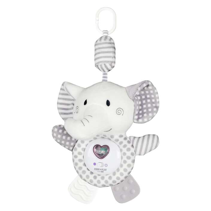 FREE 2 PLAY Плишано слонче со гризало, мелодија и светло 82788