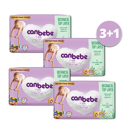 Canbebe 3+1 Пелени бр.6 / 50 / 13-18 kg