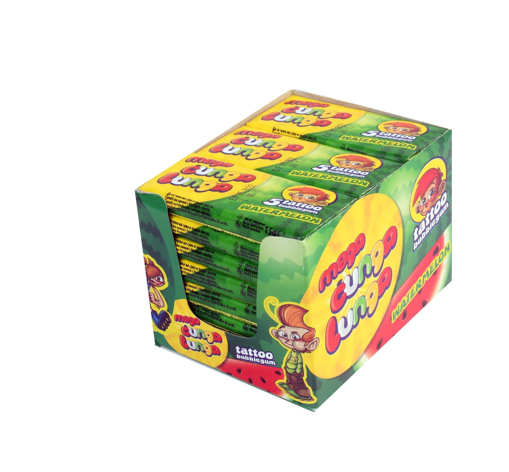 CUNGA LUNGA Гуми за џвакање Mega Watermellon, кутија
