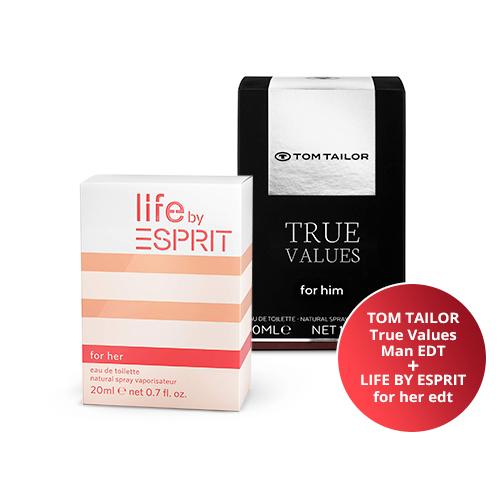 TOM TAILOR Парфем за мажи True Value Man EDT 50ml + ГРАТИС LIFE BY ESPRIT for her edt, парфем за жени 20ml