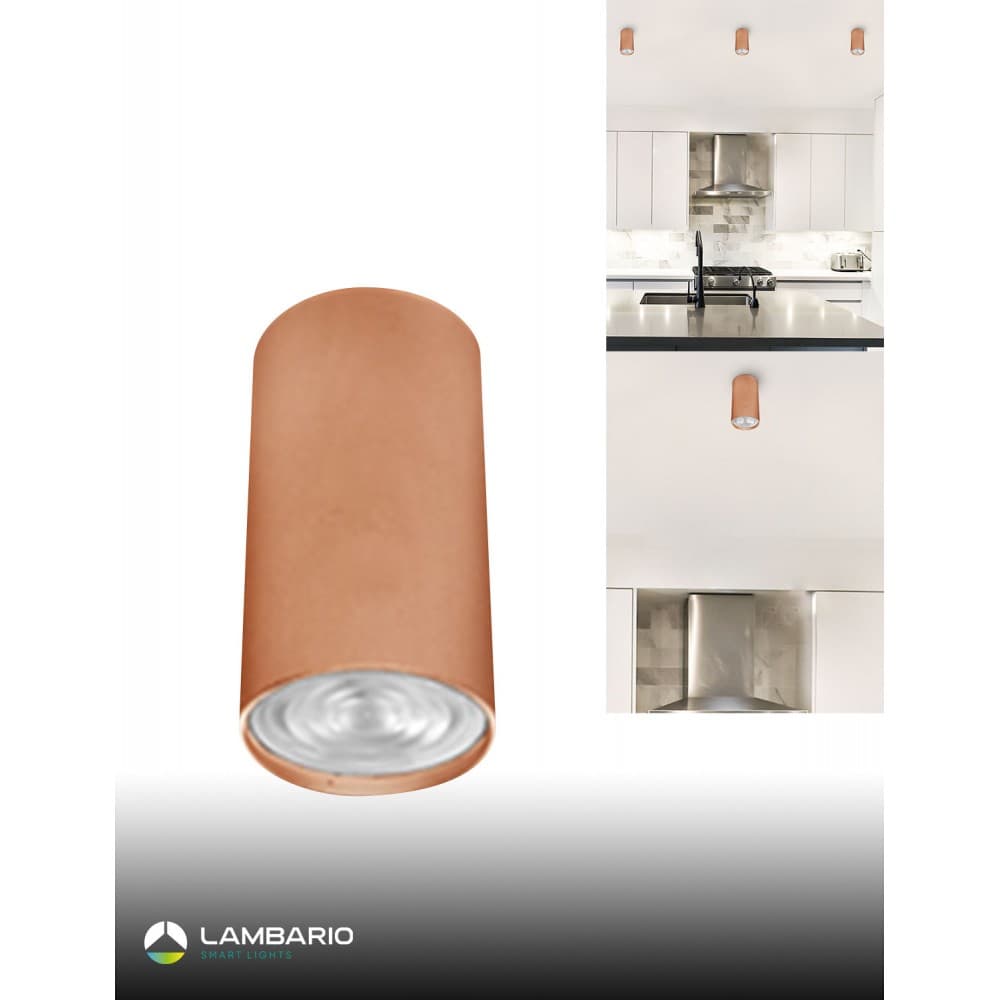 LAMBARIO Плафонска светилка 1xgu10 max50w бакар h-100mm