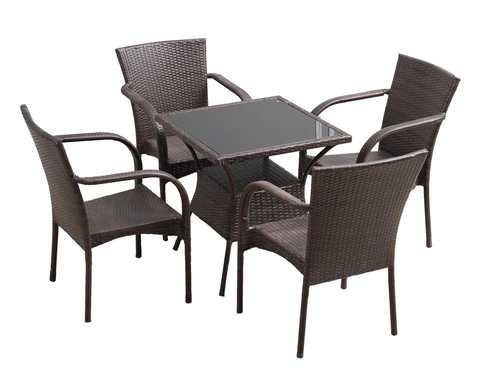 TONS GARDEN Сет маса со 4 столици