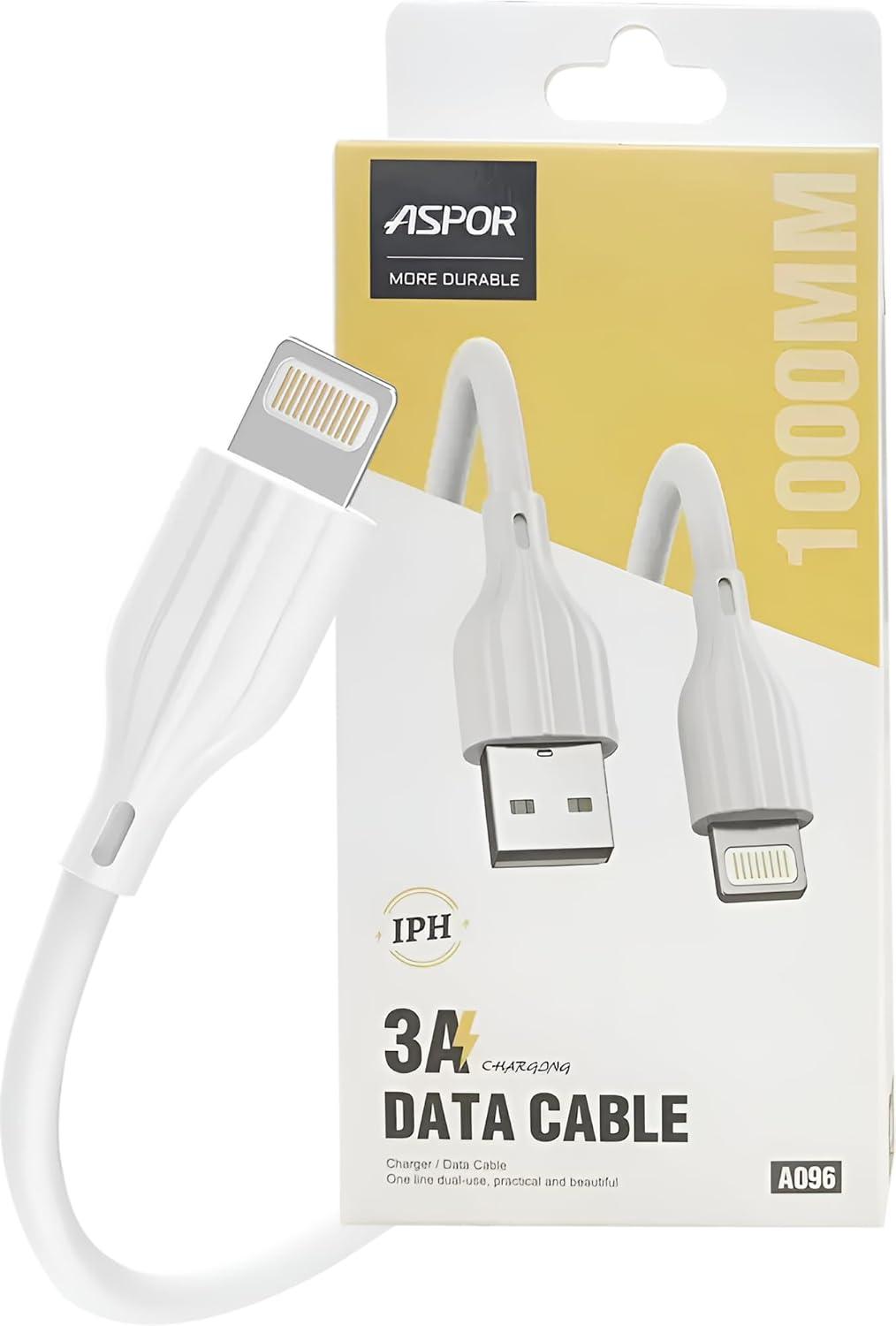 Aspor A096  Кабел 3A USB A во Lightning 1M