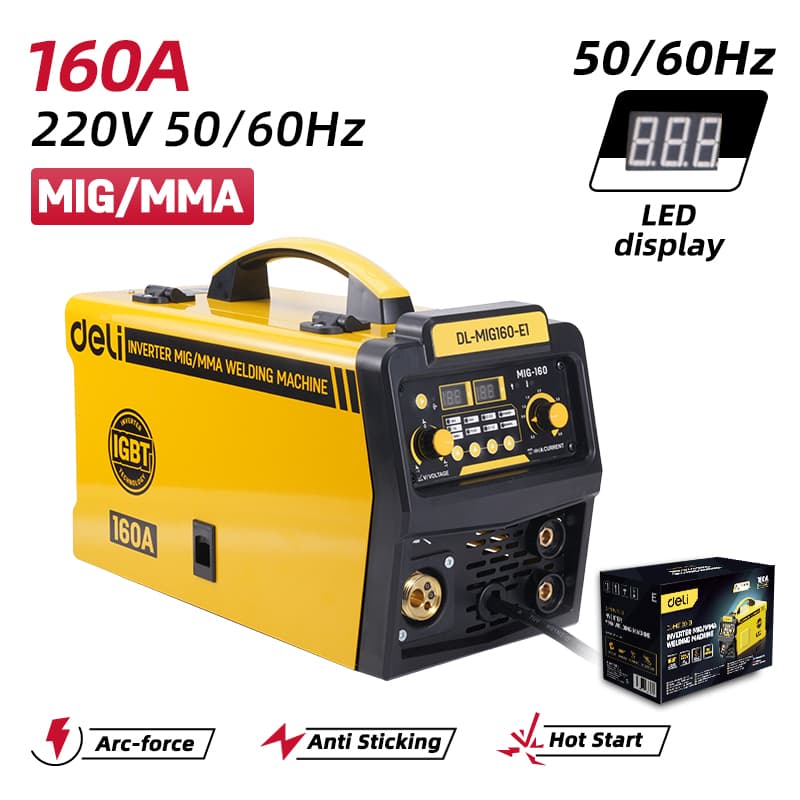 DELI Комбиниран инвертер апарат за заварување 160A