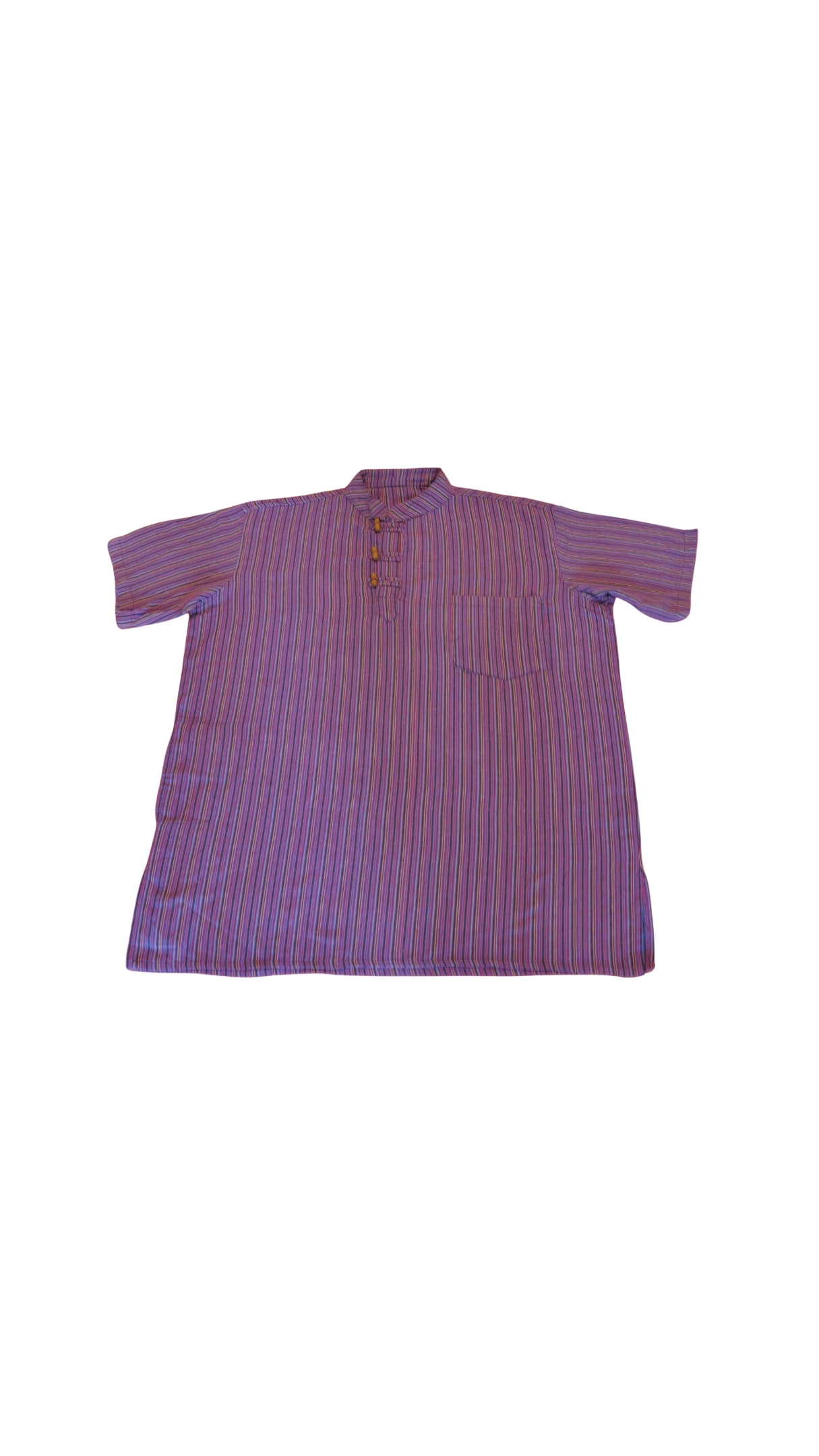 HIPPIE PLANET Кошула со кратки ракави, со риги - XL, виолетова