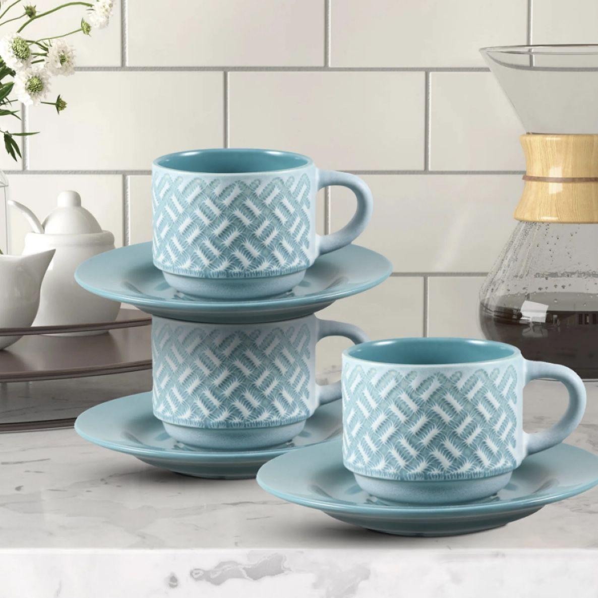 Сет Од 6 Шолји Од 80Мл, Со Тацни