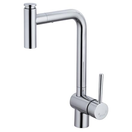 KAS Еднорачна батерија за кујна со црево на извлекување KITCHEN хром